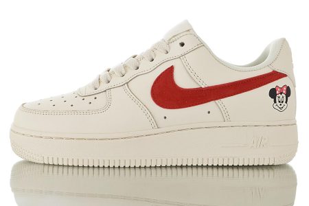 Nike Air Force 1 Beige University Red Minnie