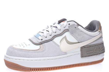 Nike WMNS Air Force 1 Shadow"Fog Gray/Ivory/White/Purple"