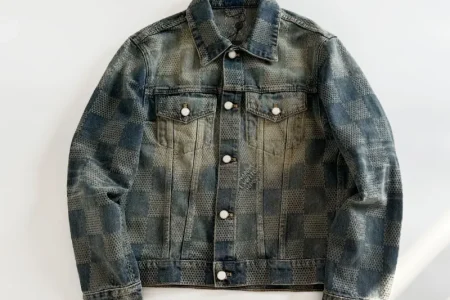 LV Denim Jacket Gray Jeans