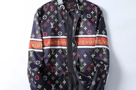 LV Jacket Black And Maroon