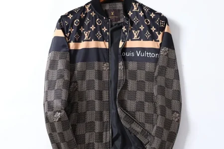 LV Jacket Gray Black And Cream