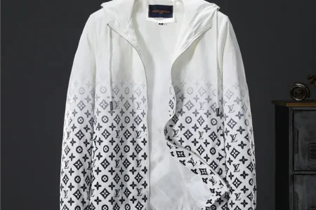 LV Jacket White Gray