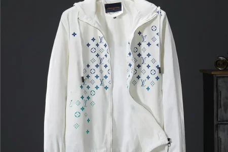 LV Jacket White Sky Blue