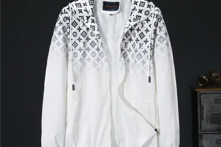 LV Jacket White And Gray