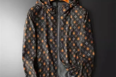 LV Jacket Black Orange