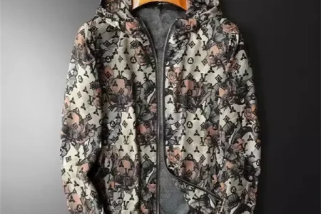 LV Jacket Black Cream Print