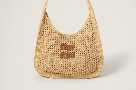 Miu Miu Woven Hobo Bag Beige